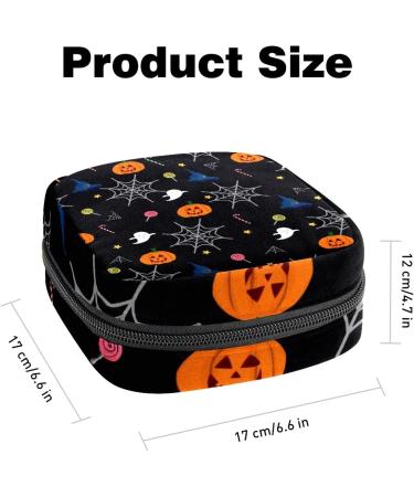Halloween Pattern Menstrual Cup Pouch and Pad Bag - Color 5 | Portable Sanitary Napkin Storage - Buy Online on GoSupps.com
