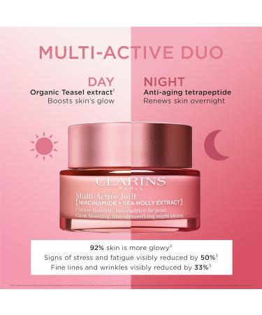 Clarins Multi-Active Renewing Night Moisturizer with Niacinamide | Smooth Fine Lines | Visibly Tighten Pores | Even Tone and Texture | Boost Glow | Strengthen Moisture Barrier | Dry Skin Type - Buy Online on GoSupps.com