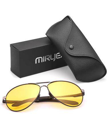 MIRYEA Polarized Night Driving Glasses for Men & Women | UV400 Protection Ultra Light Metal Sunglasses with Spring Hinge - International Shipping Available - Buy Online on GoSupps.com