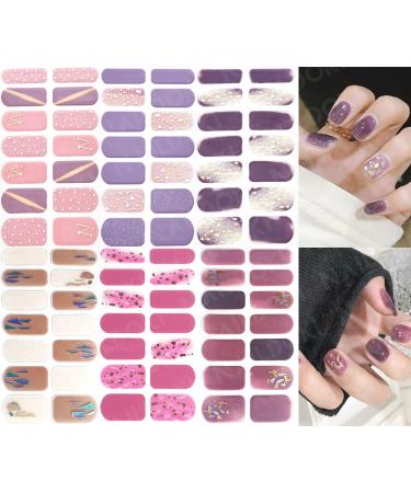 NAILDOKI Nail Stickers Full Wraps Nail Polish Strips  Self-Adhesive Gel Nail Art Decals for Women Girls 6-01