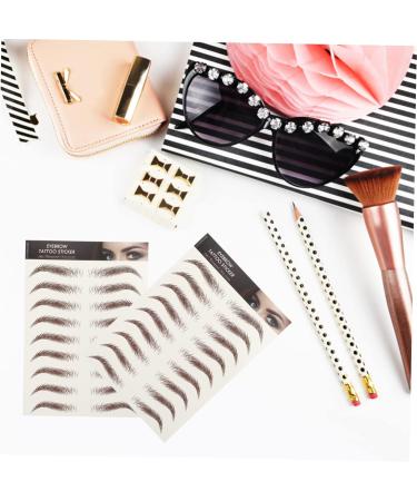 FRCOLOR 18 Sheets Waterproof Eyebrow Stickers 3d Stickers Grooming Shaping Eyebrow Sticker Miss Suite Hair - Buy Online on GoSupps.com