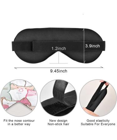 WELLDAY Cute Cats Sleep Mask for Men and Women - Soft Adjustable Eye Shade Cover for a Comfortable and Dark Sleep - Buy Online on GoSupps.com