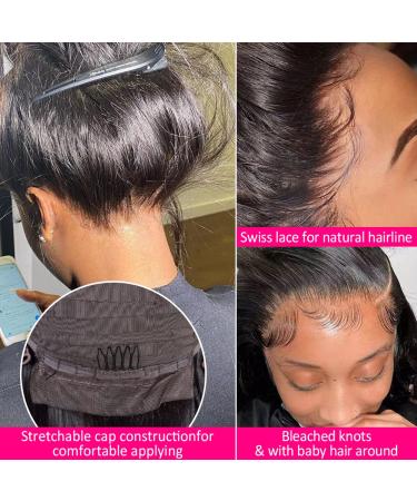 Subella 10A HD Lace Front 14 Human Hair Wig for Black Women - 180% Density, Pre Plucked, Brazilian Straight Style - Buy Online on GoSupps.com
