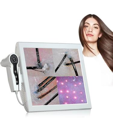 Analyseur de peau et de cheveux d tecteur de cuir chevelu avec cran de 4 zones testeur d'huile et d'humidit du follicule pileux objectif 50 /200 Blanc