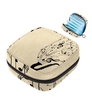 Women's binding-up bags Music Note Women's Bind bag tampon storage bag zip pockets menstrual tied bags multi06