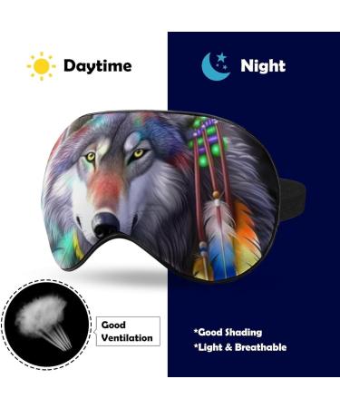 Indian Wolf Sleep Eye Mask for Women and Men - Elastic Strap for Sleep, Travel, and Nap - Buy Online on GoSupps.com