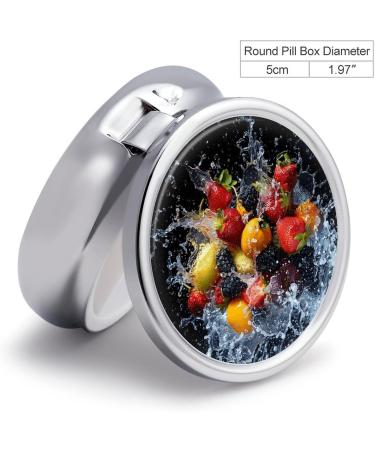 Portable Travel Pill Box with 3 Compartments - Splashing Fruit Design - Compact Pill Organizer for Handbag & Pocket - Buy Online on GoSupps.com