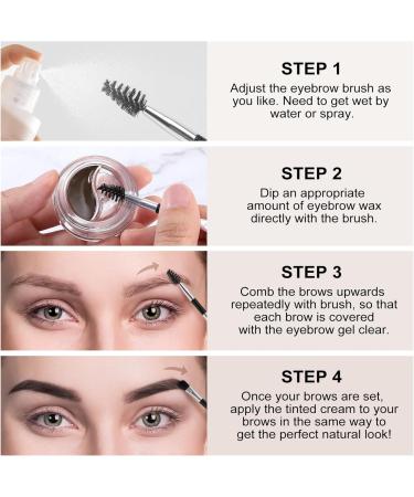 Apooliy Waterproof Eyebrow Gel Brow Pomade Set 2 in 1 Long-Lasting Eyebrow Wax Filling & Shaping Tinted Brow Creates Natural Brows Dark Brown #03 - Buy Online on GoSupps.com