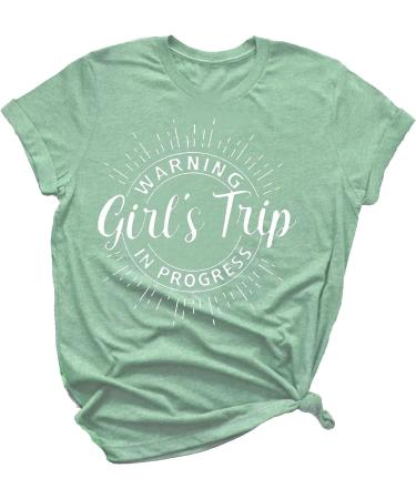 CYJAGNY Women's Casual Girls Trip in Progress T-Shirt - Green, Size Large - Buy Online on GoSupps.com