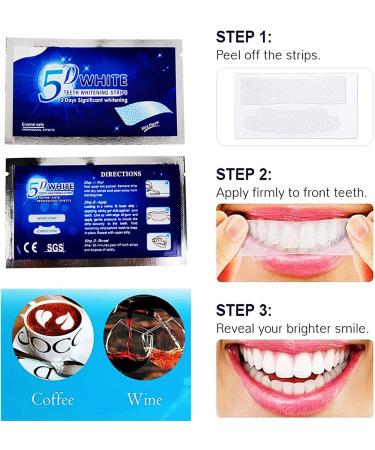 14 Peroxide-Free Whitening Strips | 5D Teeth Whitening Strips for Gentle Stain Removal & Enamel Protection - Buy Online on GoSupps.com