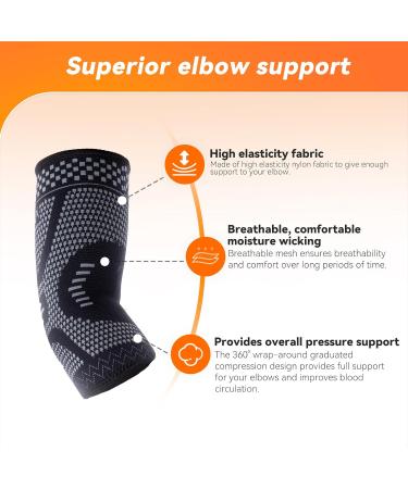 INDEEMAX Elbow Support for Men and Women Compression Sleeve for Tendonitis Arthritis Pain Relief Golfers/Tennis Elbow Support Strap for Weightlifting Sports Protection Pair XL XL Black-Pair - Buy Online on GoSupps.com