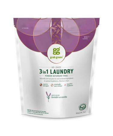 Grab Green 3-in-1 Laundry Detergent Pods Lavender with Vanilla 60 Loads2lbs 6oz (1080 g)