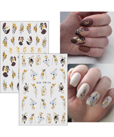 JMEOWIO 10 Sheets Glitter Spring Flower Nail Art Stickers Decals Self-Adhesive Colorful Summer Floral Nail Supplies Nail Art Design Decoration Accessories - Buy Online on GoSupps.com