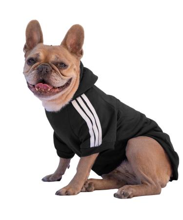 Ducomi dog sweater with hood for all sizes and breeds - warm and soft dog clothing - single -colored sweater for pets and puppies (black 3xl) 3xl black