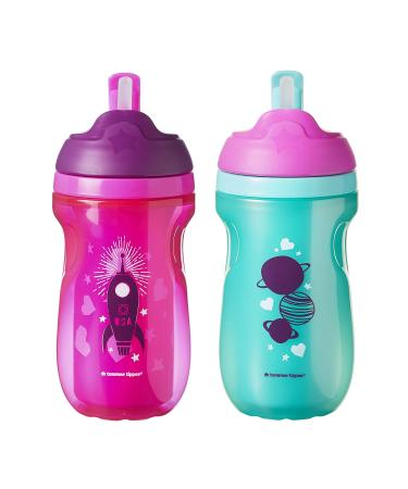 Tommee Tippee Insulated Straw Cup - Pink & Mint - 9 Ounce - 2 ct