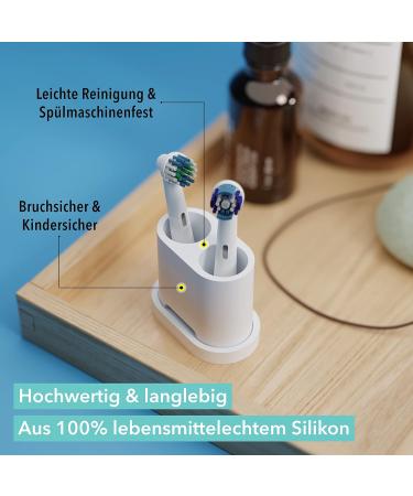 QiKFresh 2 Series Toothbrush Holder - Compatible with Oral B IO Philips Sonicare Waterpik & Fairywill - Food-Safe Silicone | International Shipping - Buy Online on GoSupps.com
