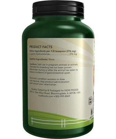 Now Foods L-Lysine for Cats 8 oz - Immune Support & Healthy Eyes | Now Pets - Buy Online on GoSupps.com