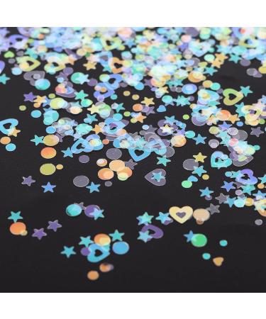 Nail Glitter Sequins Nail Art Confetti Easy to Clean Glitter Confetti Non Toxic Round Resin Sequins for Paint for Nail Decoration for Handicrafts - Buy Online on GoSupps.com