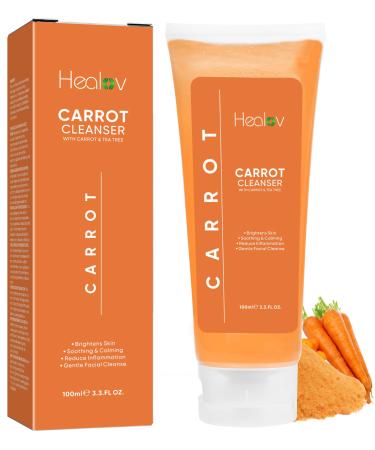 Carrot Soap for Skin Brightening Natural Carrot Face Wash for Glowing Skin Exfoliating Facial Cleanser for Dark Spots Hyperpigmentation Carotene Liquid Soap Reduces Acne and Evens Skin Tone