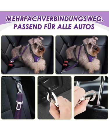 Slowton Dog Harness with Safety Belt for Car | Breathable Dog Seat Belt with 2 Carabin Hooks (Purple Large) - Secure Your Pet's Safety - Buy Online on GoSupps.com