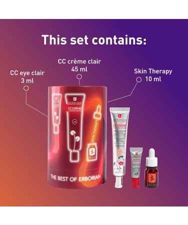 Erborian CC Cream with Centella Asiatica - Lightweight Skin Perfector & Brightening Face Cream - Fair Shade SPF 25 - Korean Skincare - 15ml, 45ml, 3ml, 10ml - Buy Online on GoSupps.com