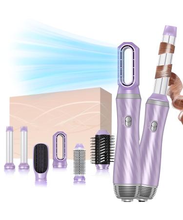 6 in One Brush Blow Dryer Hair Dryer Brush Blow Dryer Brush Curling Iron Brush Air Curler Air Styler Wrap Curly Twist Negative Ion Brush Blow Dryer Hot Brush Styler Travel Hair Styling Tool