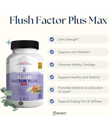 GREENVIFY Flush Factor Plus Max Natural Essences Natural Joint Support Supplement 60 Capsules 20 Days Supply Gluten Free Sugar Free Non-GMO Made in USA (1) - Buy Online on GoSupps.com