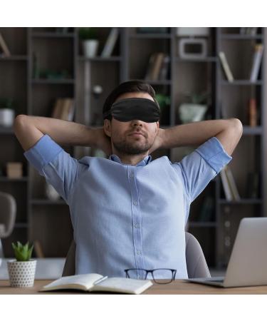 2Pack Silk Sleep Mask Eye Mask for Full Night's Sleep and Travel - Black - Buy Online on GoSupps.com