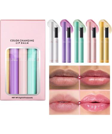  Iouyjiu 5 x colour changing lips colour changing lip balm waterproof lip balm hydrating colour changing lip balm for women perfect for parties and daily wear - Buy Online on GoSupps.com