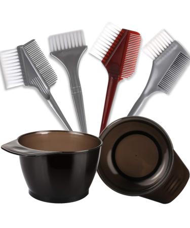 Hair Dye Brush and Bowl Set, YGDZ Hair Dye Kit Professional Salon Hair Color Brush and Bowl Set, 4pcs Tint Brushes & 2pcs Mixing Bowls