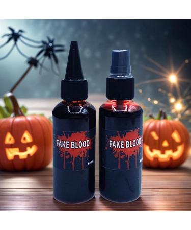 Fake Blo d Spray - Coagulated Gel Blood | Halloween Washable Fake Blo d Makeup For Clothes Zombie Vampire Cosplay & Dress Up Sets 2 Pieces 60ml Stage Makeup Bloods Realistic For Cosplay - Buy Online on GoSupps.com