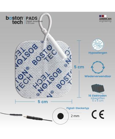 16 TENS Electrodes Pads 5x5 cm - Reusable Adhesive for TENS & EMS Devices | High Conductivity | Certified Medical Device - Boston Tech - Buy Online on GoSupps.com