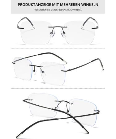 Shop Lanomi Photochromic Reading Glasses - Frameless Multi-Focal Blue Light Filter Glasses for Men & Women | Intelligent Self-Tinting Borderless Design | 3.5x Magnification - Buy Online on GoSupps.com