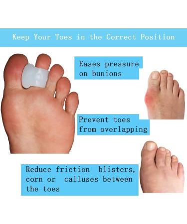 Menocady Pack of 12 Toe Separator Gel Toe Spacers for Bunions - Big Toe Spreaders for Pain Relief and Toe Alignment (White) - Buy Online on GoSupps.com