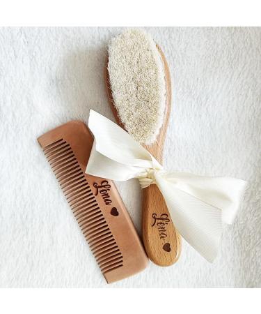 Personalized Baby Hair Brush Set | Engraved Infant Name | Soft Brush for Newborns | Ideal Gift for Baby Showers - Buy Online on GoSupps.com