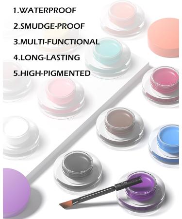 Waterproof Matte Gel Eyeliner Pot- Black Long Lasting Cream Eyeliner Eyebrow Gel High Intensity Pigments Smudge-proof Eye Liner Brow Cream for Halloween Cosplay Show Eye Liner Brow Face Makeup-#116 - Buy Online on GoSupps.com