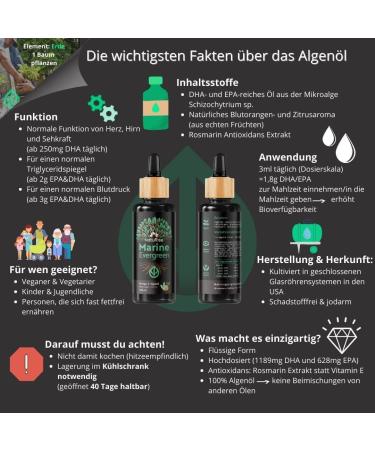 Naturise Omega 3 Vegan Algae Oil - 1884mg DHA EPA & DPA - High Dose - 100ml - Lab Tested - Triglyceride Shape - Dosing Pipette - UV Glass - Blood Orange & Lemon Flavor - Buy Online on GoSupps.com