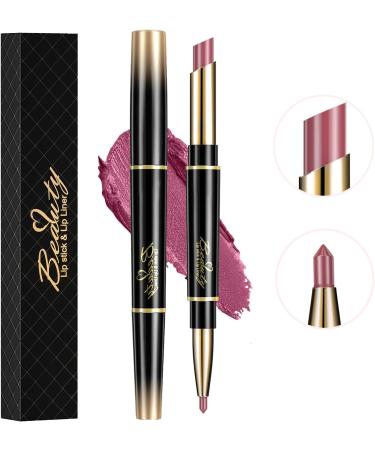 ChaneeHann 2-in-1 Lipstick & Lip Liner Set - Matte Waterproof Lip Liner Pencil and Lipstick Duo in Violet Shade for Girls - Buy Online on GoSupps.com