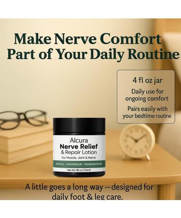 Alcura Nerve Cream Alcuras Neuropathy Lotion with Arnica & Magnesium Daily Soothing Moisturizing Suitable for Knee Lumbar Joint Neck Hand and Foot 4 fl oz 1 Ounce (Pack of 1) 1 - Buy Online on GoSupps.com