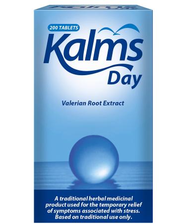 Kalms Day 200 Tablets - Traditional herbal medicinal product used for the temporary relief of symptoms associated with stress 200 count (Pack of 1)