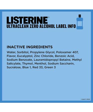 Listerine Ultraclean Zero Alcohol Tartar Control Mouthwash - 1L - Arctic Mint - Fight Bad Breath & Tartar for Naturally White Teeth - Buy Online on GoSupps.com