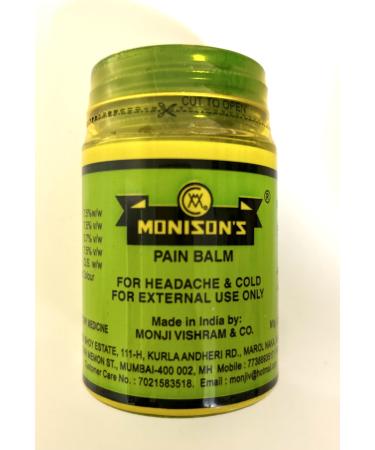 Monisons Ayurvedic Pain Balm For Headache Joint Pain Cold Relief 100 gms (1)