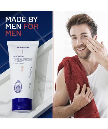 SEVEN POTIONS Men's Face Wash - Natural & Vegan Gentle Cleanser for All Skin Types | 3.4 FL OZ | Hydration & Healthy Skin Cruelty Free - Buy Online on GoSupps.com