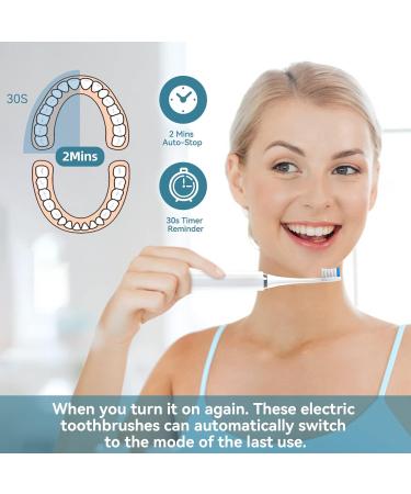 Mitimi Rechargeable Electric Toothbrush with 40000VPM | 5 Modes, Smart Timer, IPX7 Waterproof | Includes 5 Brush Heads | Sonic Toothbrush for Adults - White - Buy Online on GoSupps.com
