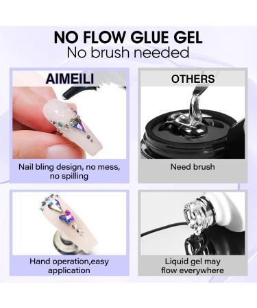 AIMEILI Nail Art Rhinestone Glue Gel Super Adhesive Nail Gem Glue Nail Art Glue Adhesive Gel for Nail Glitter Nail Art Gel Glue for Rhinestones Crystal Stones Jewels 30g - Buy Online on GoSupps.com