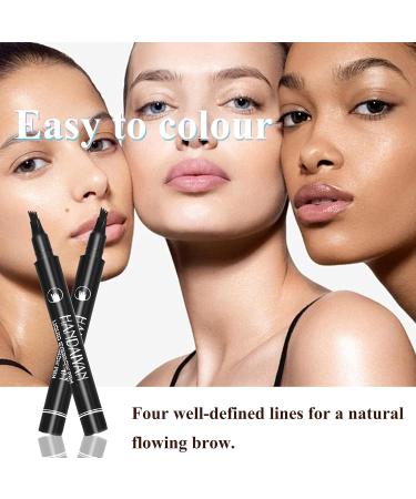 Waterproof Microblading Eyebrow Pen - 4 Tip Liquid Brow Pencil for Natural Looking Eyebrows (Dark Brown #02) | International Shipping Available - Buy Online on GoSupps.com