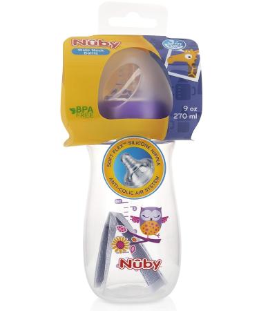 Nuby Wide Neck Bottle with Anti-Colic Air System  Colors/Prints May Vary  1pk Multi - Buy Online on GoSupps.com