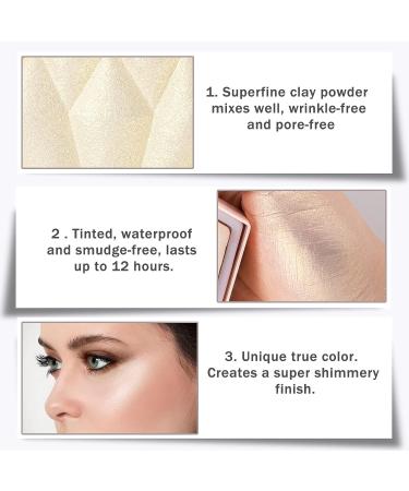 Shimmer Glitter Highlighter Contour Palette - Long Lasting Face & Body Makeup - Buy Online on GoSupps.com