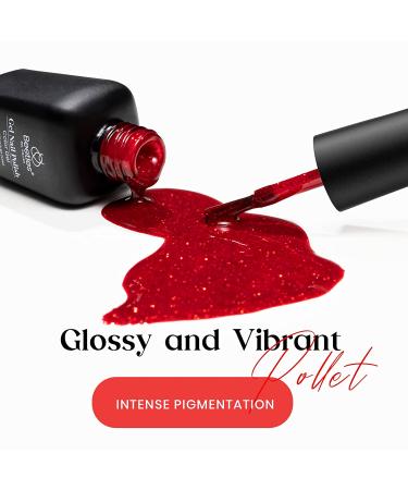 Beetles Candy Cane Gel Nail Polish Set - 6 Colors Glitter Burgundy Red & Snow White Silver Gel Kit for Women - Perfect New Year Gift - Buy Online on GoSupps.com
