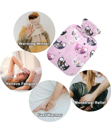 Naanle Floral Sloths Hot Water Bottle - 1L Transparent for Warm & Cold Therapy | Ideal for Bed Hand & Feet Heat Pain Relief - Buy Online on GoSupps.com
